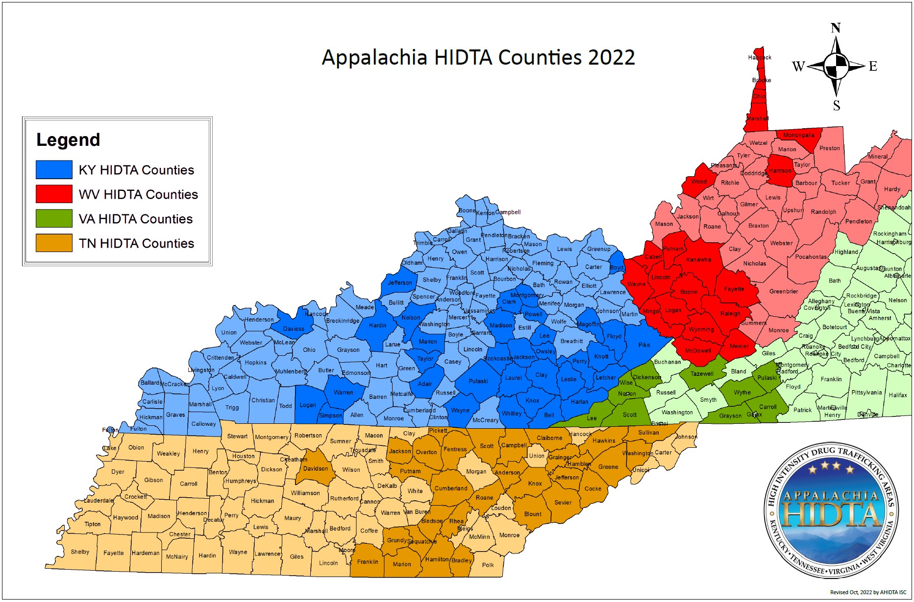 2022 AHIDTA Designated Counties